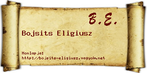Bojsits Eligiusz névjegykártya